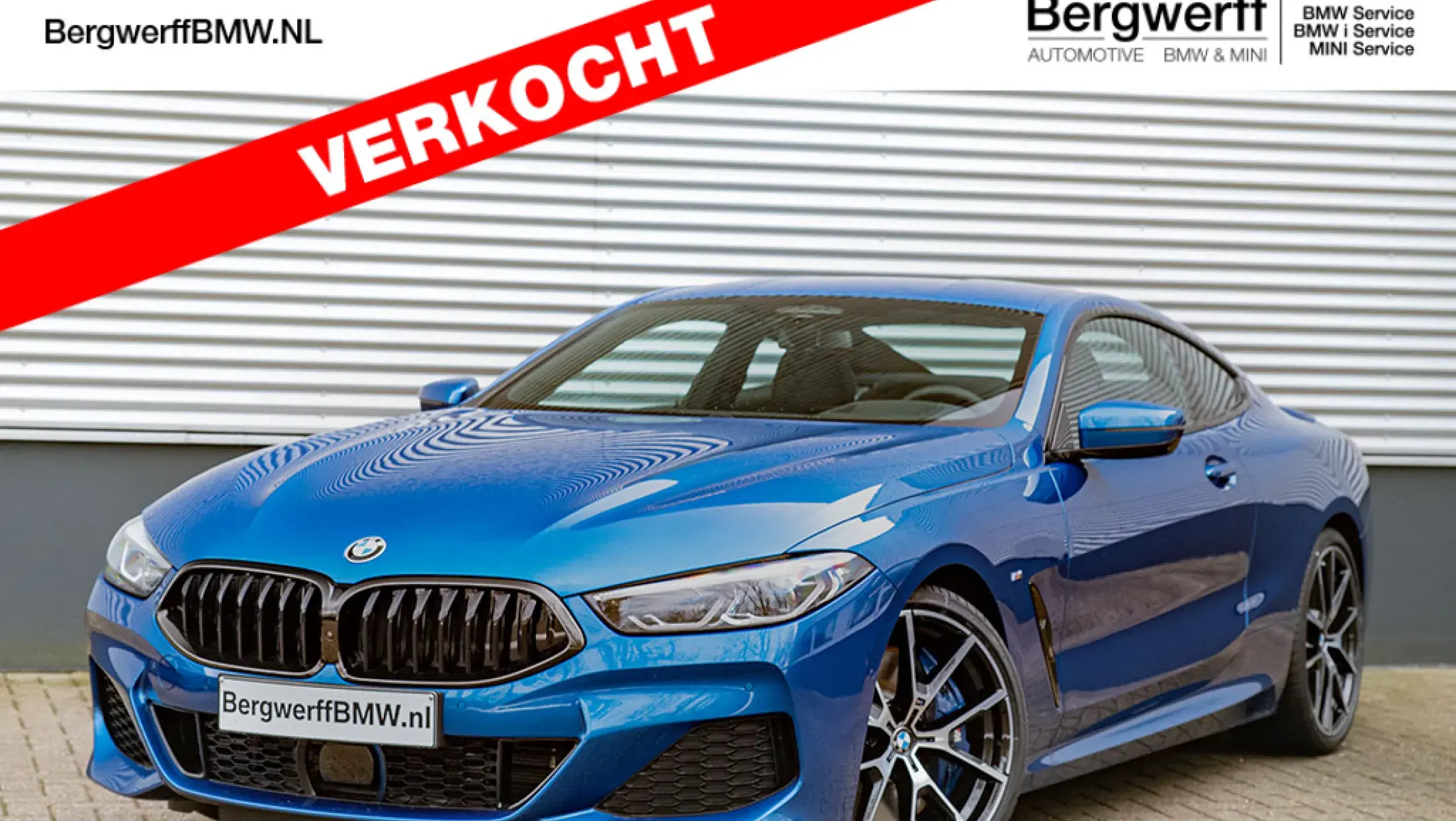 BMW 840i Coupe G15 Sonic Speed Blue Metallic BMW Individual uitgebreid lederen bekleding Merino Schwarz