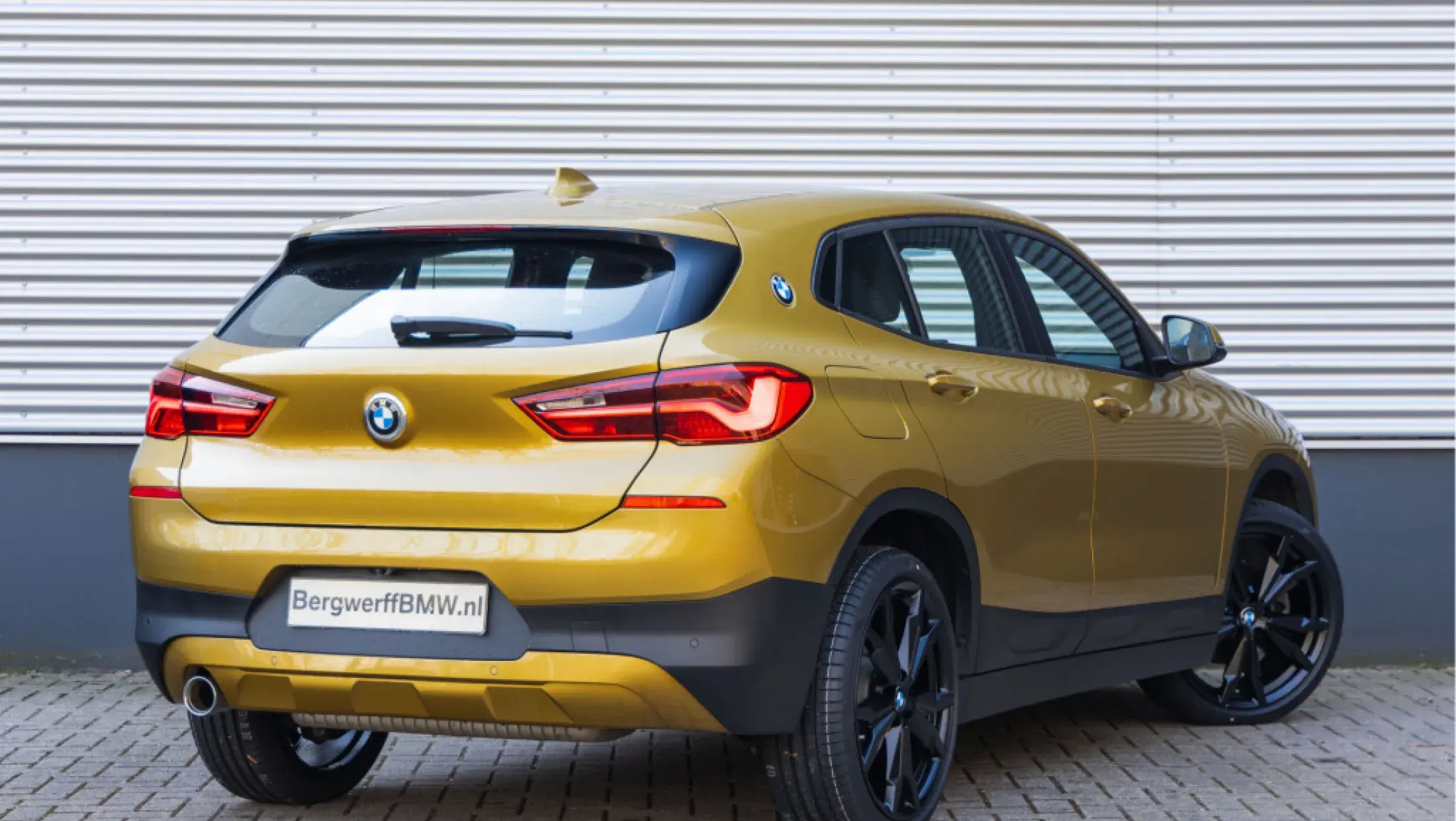 BMW X2 F39 Galvanic Gold Metallic Leder Dakota Schwarz geperforeerd SUV 2019