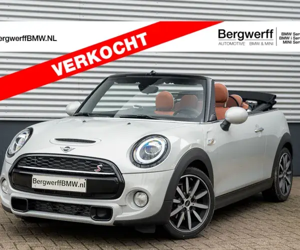 MINI Cooper S Cabrio Chili F57 White Silver Metallic Chester Malt Brown Bergwerff