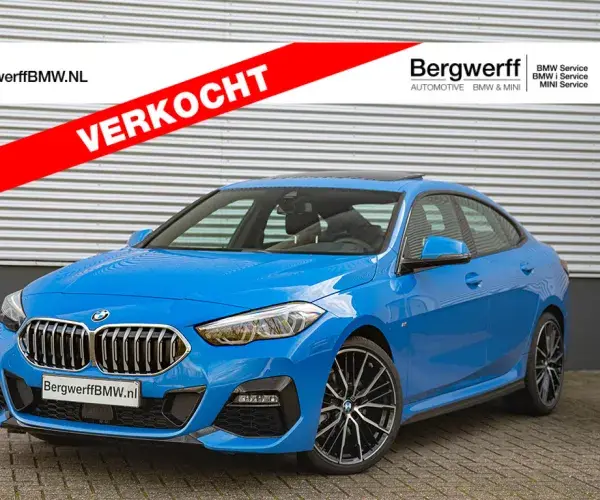 BMW 218i Gran Coupe Misano Blau Metallic Stof Trigon Sensatec Schwarz F44 Harman Kardon