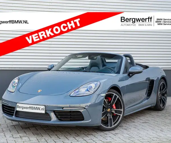 Porsche 718 Boxster S 2.5 PDK Cabrio Sport Chrono Sport Uitlaat 982 Graphit Blauw Metallic Bergwerff