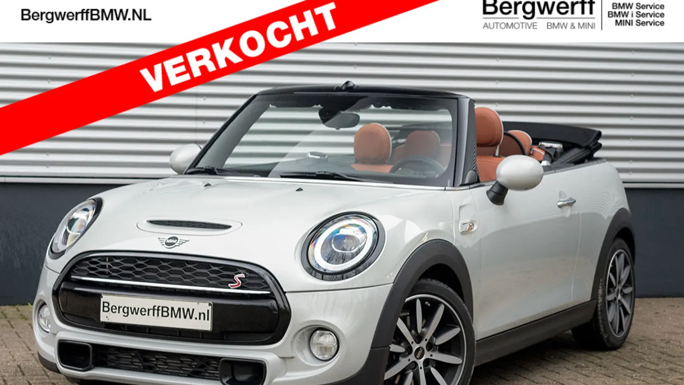 MINI Cooper S Cabrio Chili F57 White Silver Metallic Chester Malt Brown Bergwerff