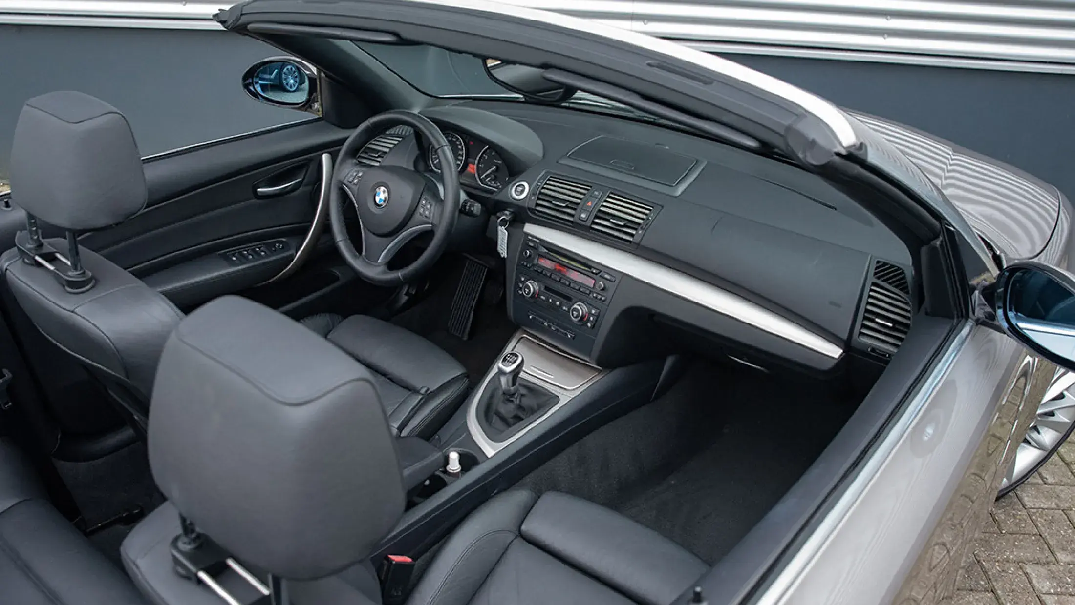 BMW 125i Cabrio Cashmere Silver Leder Boston Schwarz E88 Handgeschakeld Manual Bergwerff