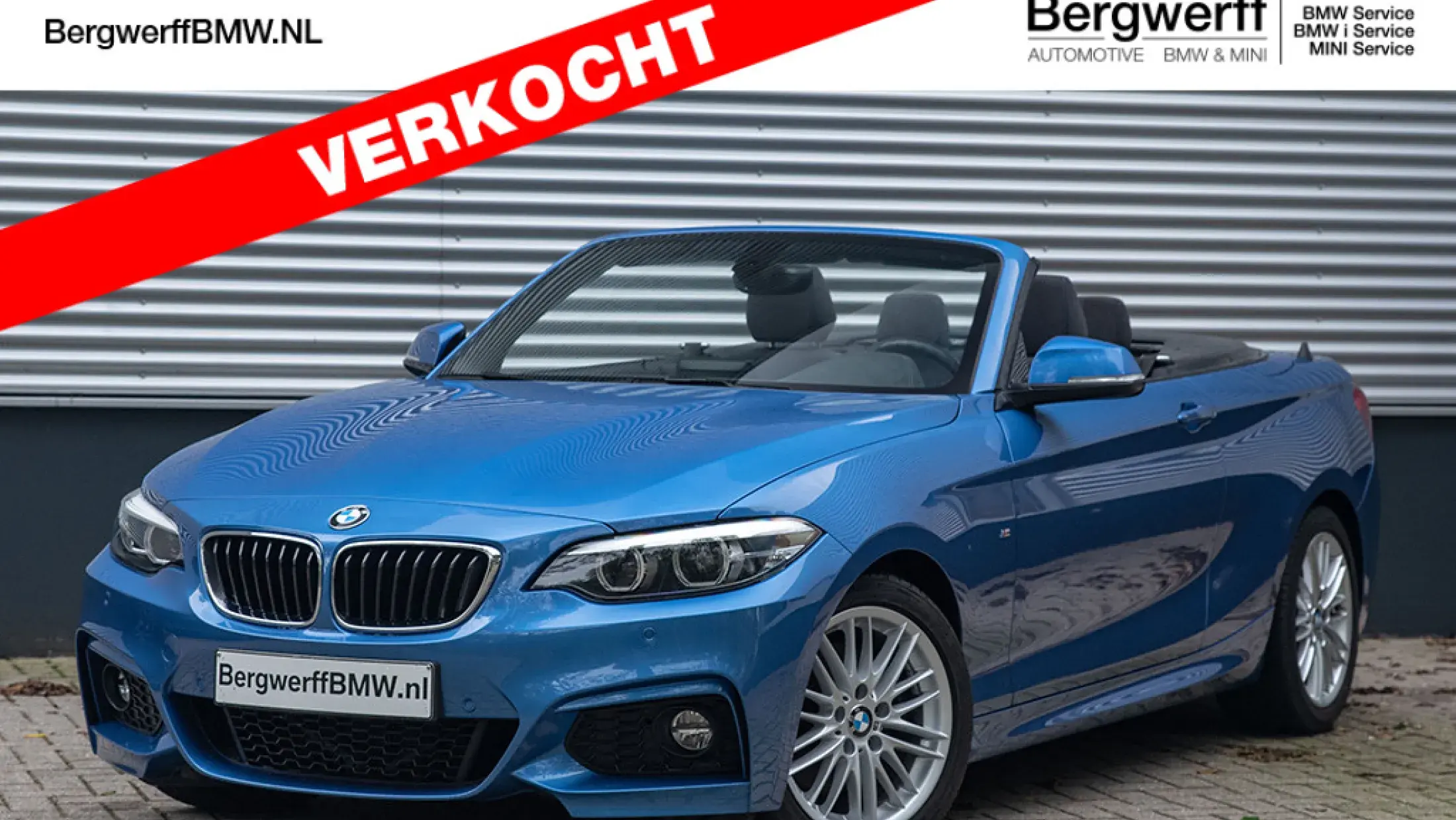 BMW 220i Cabrio F23 Estoril Blue Alcantara 'Hexagon' Anthrazit M Sport Bergwerff