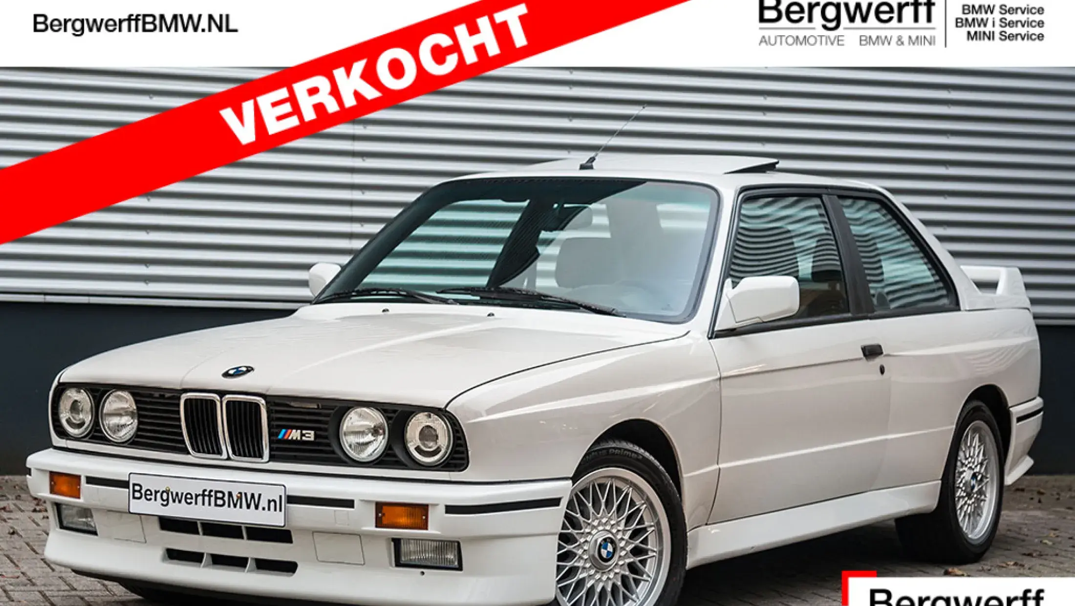 BMW M3 E30 Sharknose Manual handgeschakeld Alpin weiss classic Bergwerff