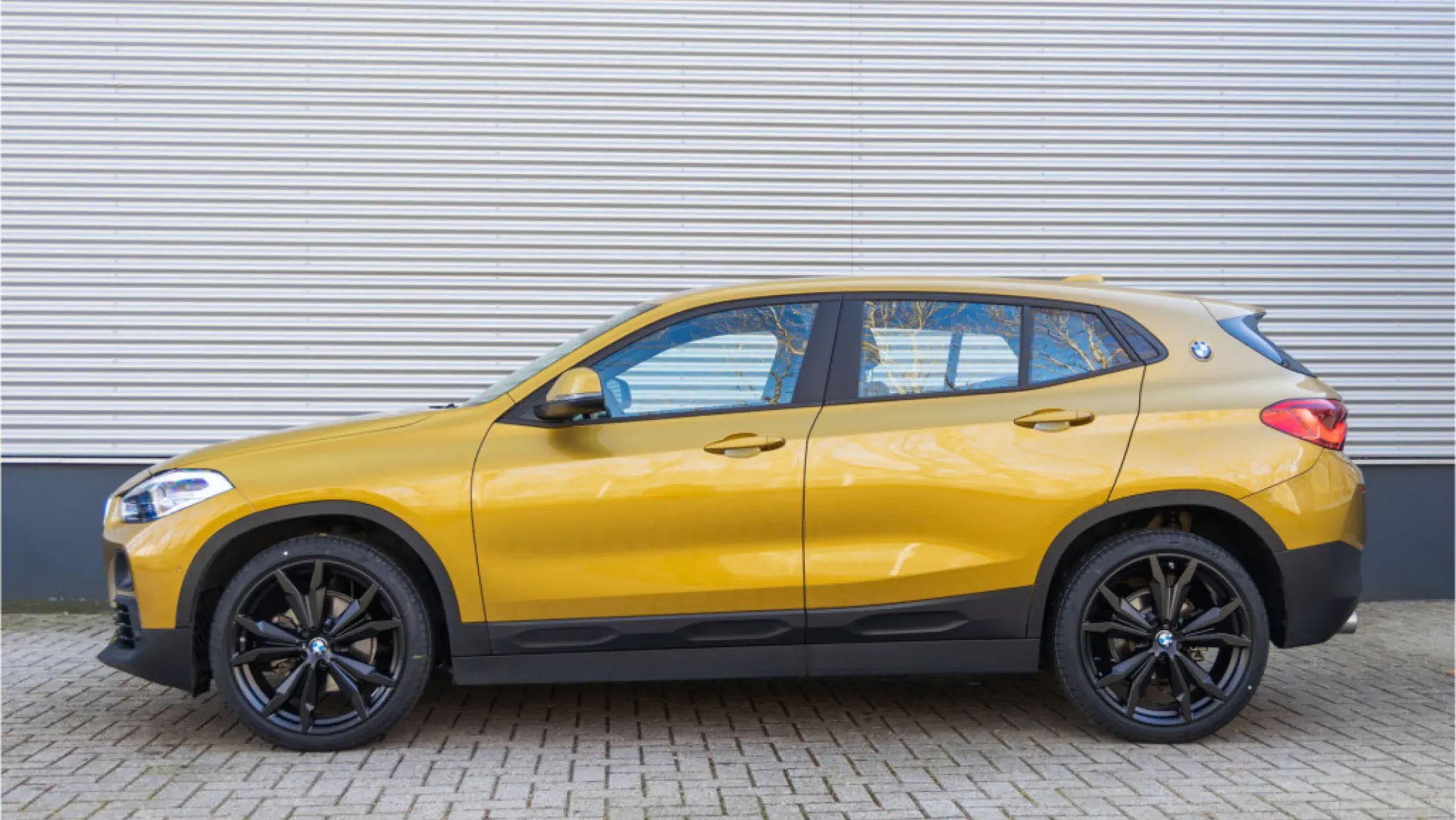 BMW X2 F39 Galvanic Gold Metallic Leder Dakota Schwarz geperforeerd SUV 2019