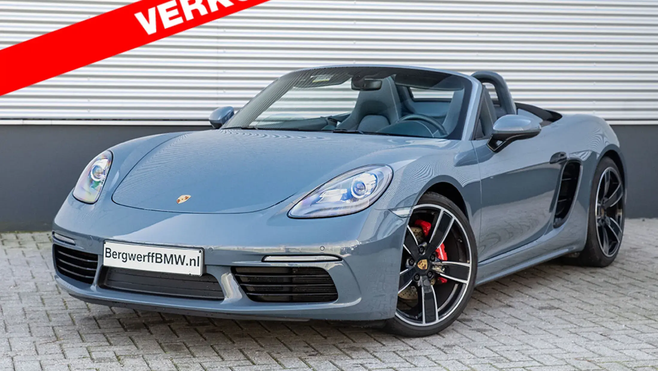 Porsche 718 Boxster S 2.5 PDK Cabrio Sport Chrono Sport Uitlaat 982 Graphit Blauw Metallic Bergwerff