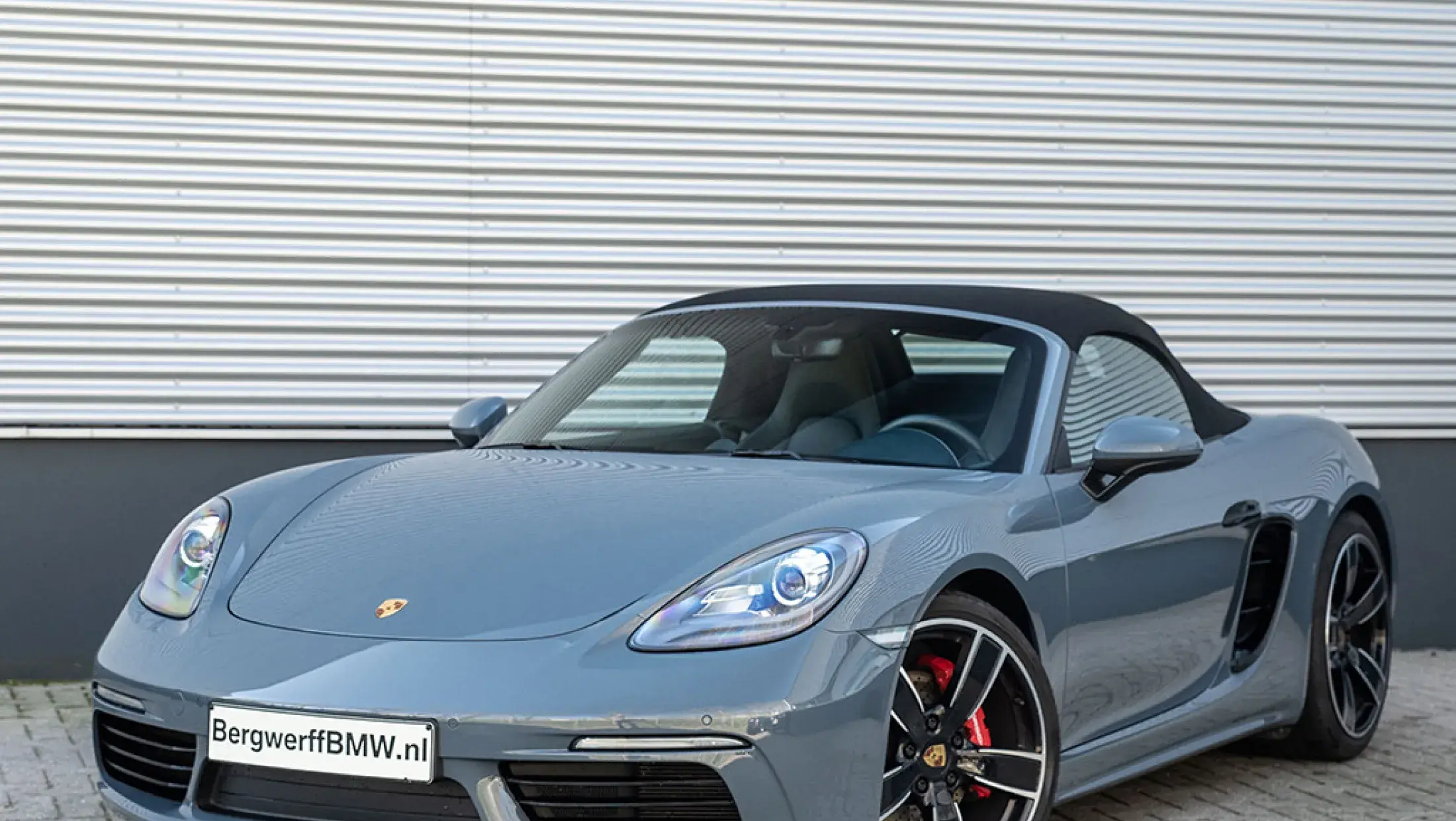 Porsche 718 Boxster S 2.5 PDK Cabrio Sport Chrono Sport Uitlaat 982 Graphit Blauw Metallic Bergwerff