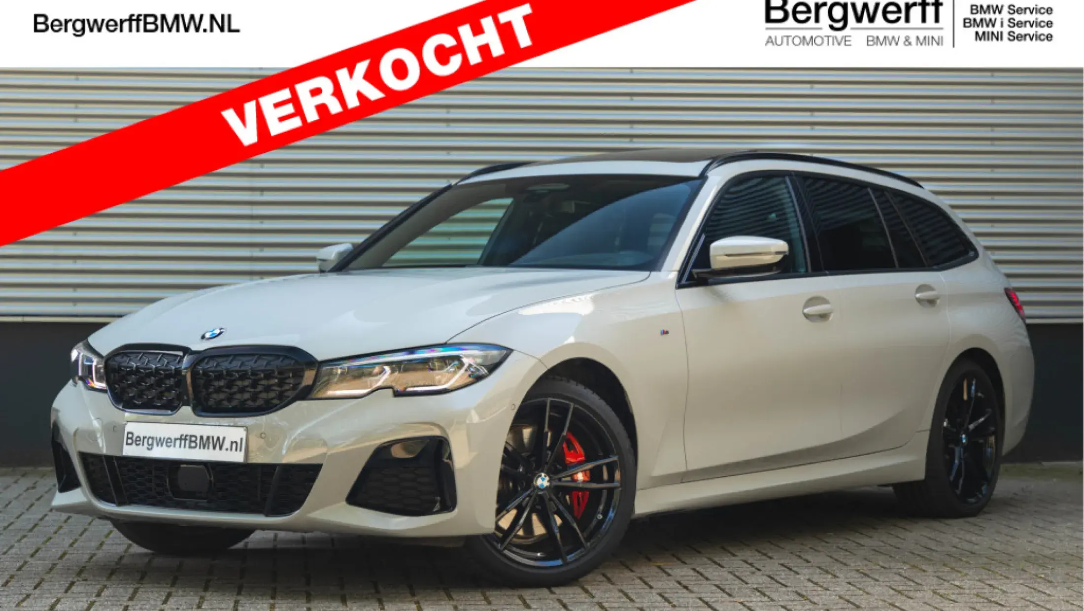 BMW M340i Touring G21 BMW Individual Special Request Kreide Leder Vernasca Schwarz stiksel Blau Schwarz