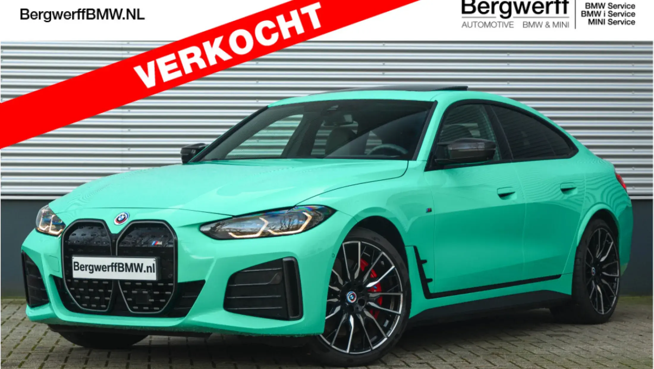 BMW i4 M50 BMW Individual Special Request Mint Green BMW Individual Volllederausstattung Schwarz G26