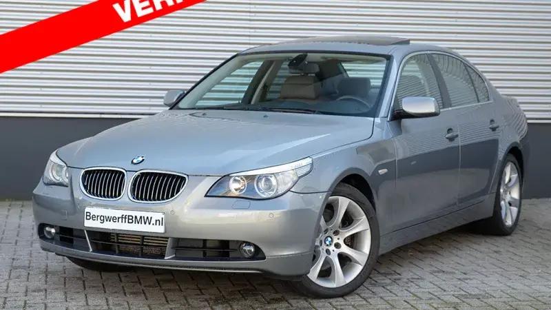 BMW 545i Youngtimer Sedan E60 SIlver Grey Metallinc Truffelbraun Dakota Bergwerff