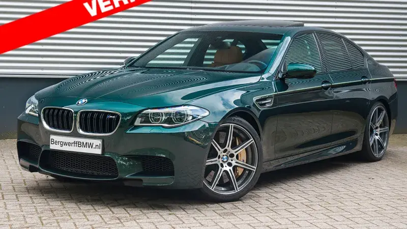 BMW M5 Competition F10 Individual Peridot Green Volleder Merino Caramel Bergwerff