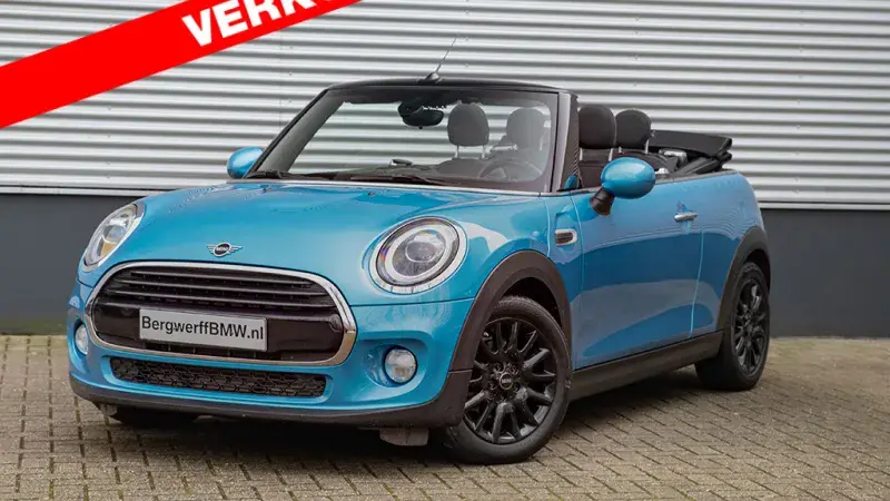 MINI Cooper Cabrio Electric Blue Stof Firework Carbon Black F57 2018 Bergwerff