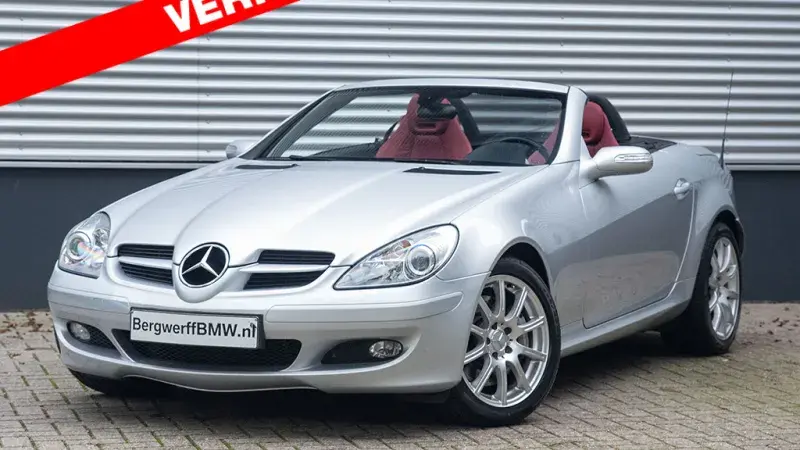 Mercedes Benz SLK klasse 350 Ascot Gray Metallic Rood leder R171 Cabrio Bergwerff