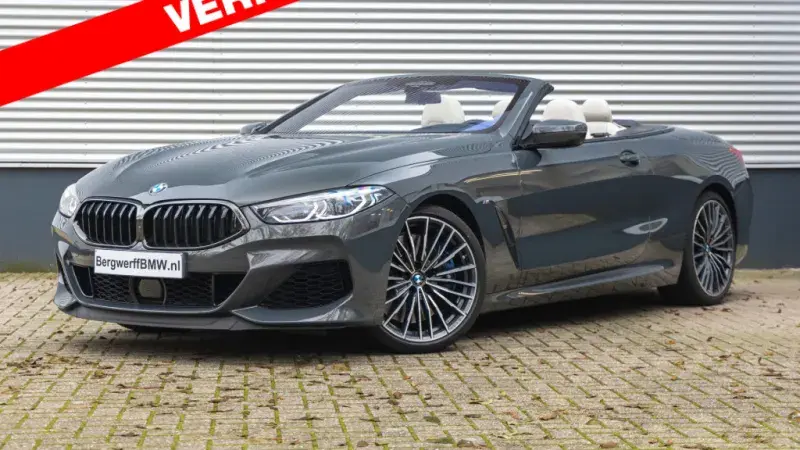 BMW M850i Cabrio G14 BMW Individual uitgebreid lederen bekleding Merino Elfenbeinweiss Dravitgrau metallic