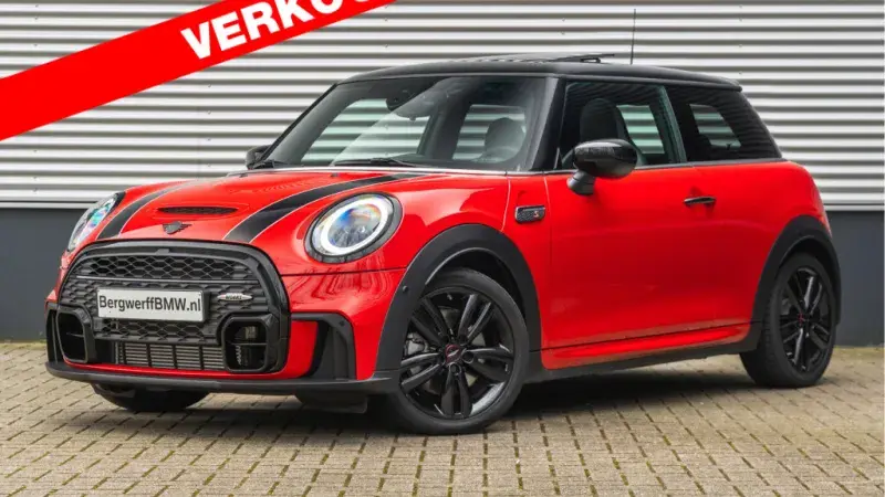 MINI Cooper S John Cooper Works Pakket Trim Chili Red 3-doors F56 Dinamica Ledercombinatie Carbon Black