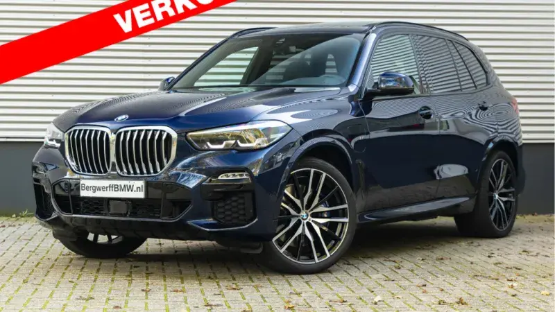 BMW X5 xDrive45e Tansanitblau Vernasca design Schwarz leder SUV G05 plugin hybride