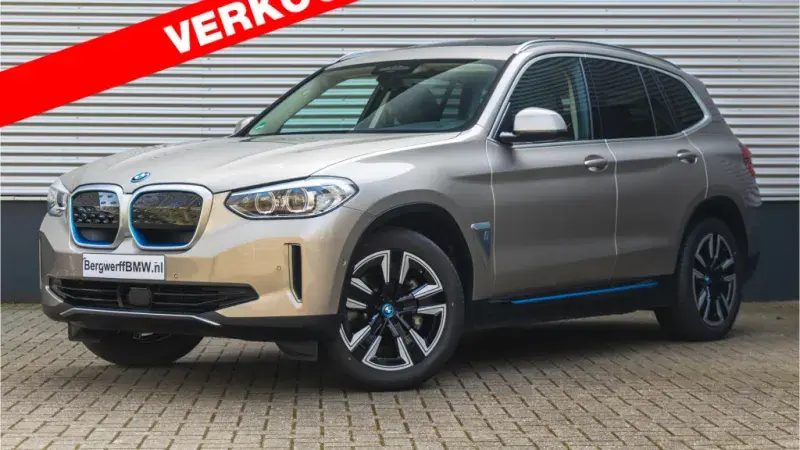 BMW iX3 Cashmere Silver Metallic Leatherette Schwarz Dekorsteppung G08 SUV Kaschmirsilber