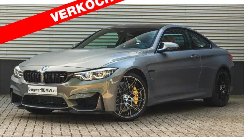 BMW M4 Competition Coupe BMW Individual Special Request Stratus Grey metallic lndividual uitgebreid lederen bekleding Amarobraun